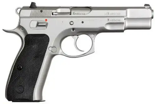 CZ 91128 CZ 75 B 9mm Luger 4.60" 16+1 Matte Stainless Steel Black Rubber Grip