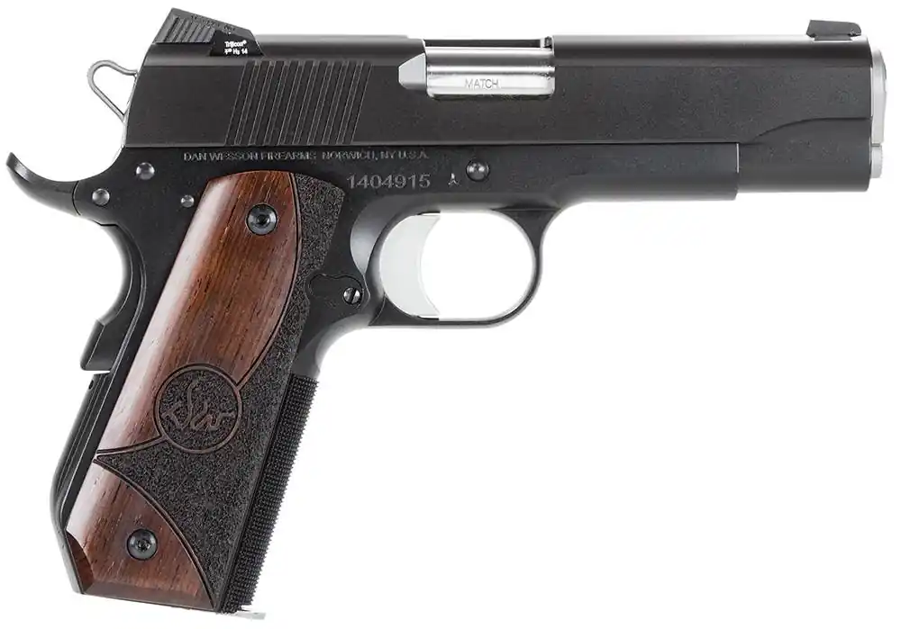 Dan Wesson 01985 Guardian 9mm Luger Single 4.25" 9+1 Wood Grip Duty Black Finish Slide