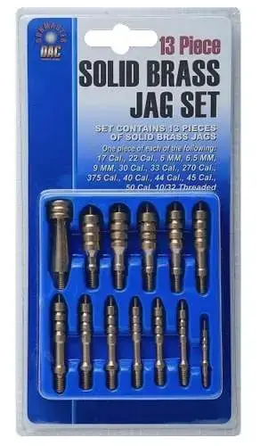 DAC BRT888 Cleaning Jag Set 17-45 Cal/50 Cal Universal Brass 13 Piece Set