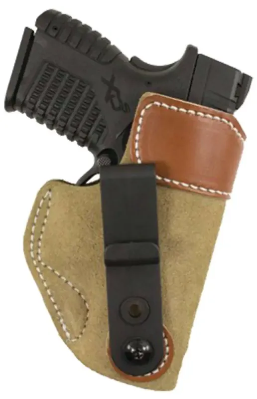 Desantis Gunhide 106NA8JZ0 Sof-Tuck Tan Suede w/Saddle Leather Top IWB Sig P365 Right Hand