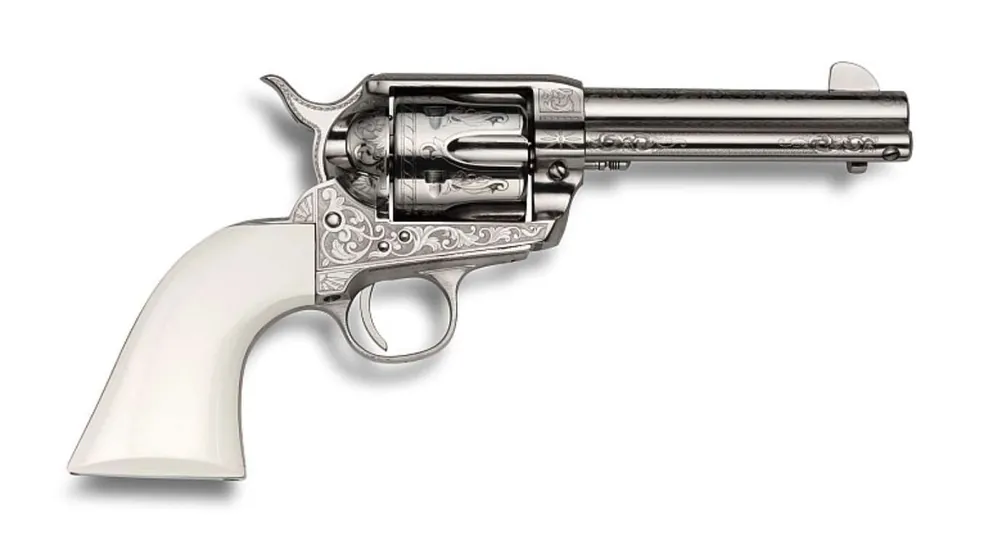 EMF GWII US GRANT 357 MAG SA HGR 4 3/4" NICKEL ENGRAVED ULTRA IVORY POLY