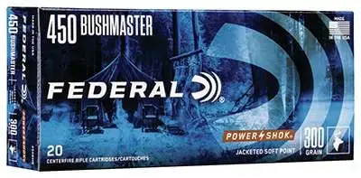 Federal F450BMFS1 Fusion 450 Bushmaster 260 gr Fusion Soft Point 20 Round Box