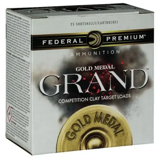 Federal GMT1138 Premium Gold Medal Grand Plastic 12 Gauge 2.75 1 oz 8 Shot 25 Round Box