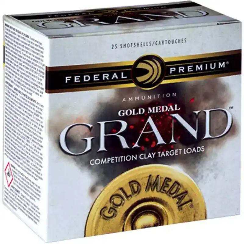 Federal GMT1158 Premium Gold Medal Grand Plastic 12 Gauge 2.75 1 1/8 oz 8 Shot 25 Round Box