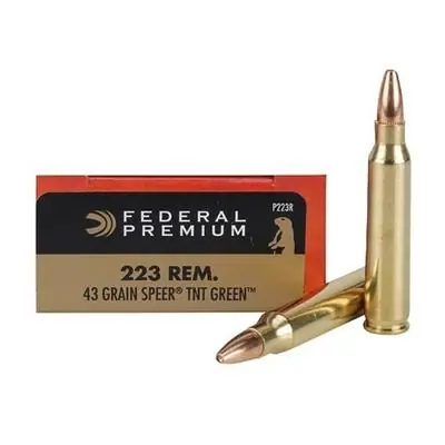 Federal P223R Premium V- Shok 223 Rem 43 gr TNT Green (TNTGRN) 20 Round Box