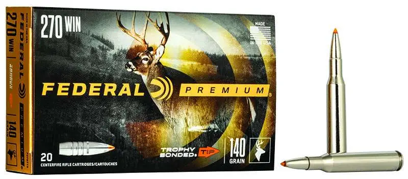 Federal P270TT3 Premium 270 Win 140 gr Trophy Bonded Tip 20 Round Box