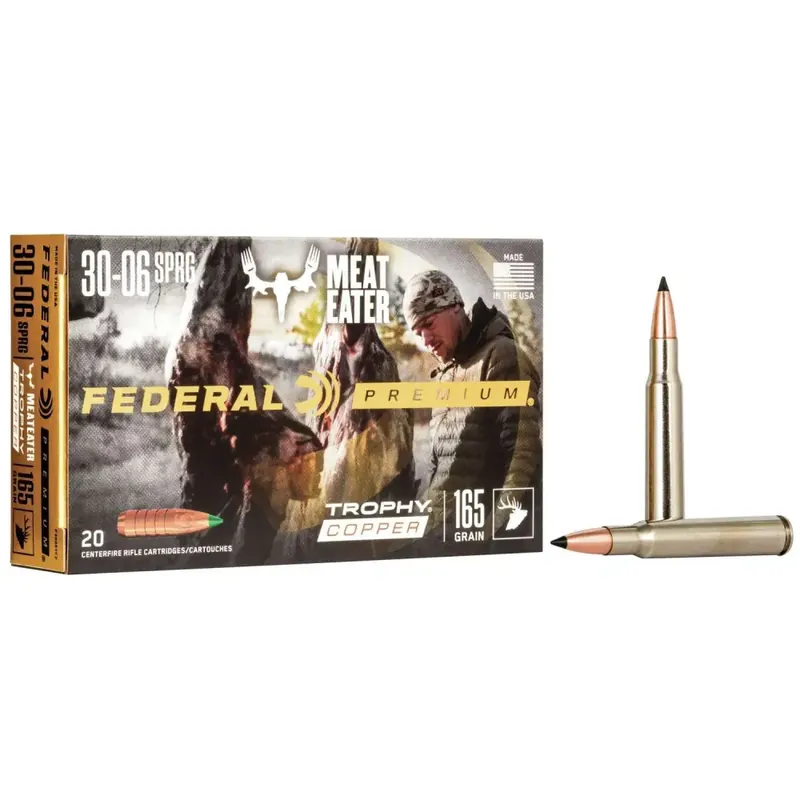 Federal P3006TC2 Premium 30-06 Springfield 165 gr Trophy Copper (TC) 20 Round Box