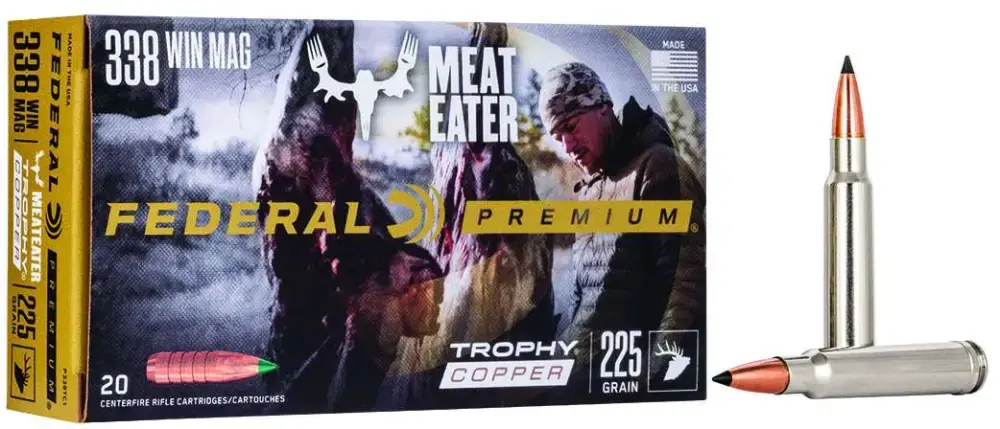 Federal P338TC1 Premium 338 Win Mag 225 gr Trophy Copper (TC) 20 Round Box
