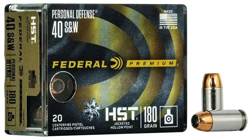 Federal P40HST1S Premium Personal Defense HST 40 S&W 180 gr HST Jacketed Hollow Point 20 Round Box