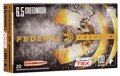 Federal P65CRDBTSX1 Premium 6.5 Creedmoor 130 gr Barnes Triple-Shock X 20 Round Box