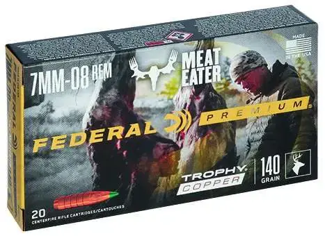 Federal P708TC2 Premium 7mm-08 Rem 140 gr Trophy Copper (TC) 20 Round Box