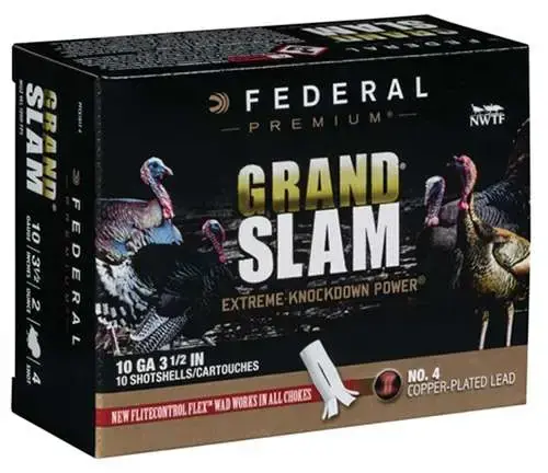 Federal PFCX101F4 Premium Grand Slam 10 Gauge 3.5 2 oz 4 Shot 10 Round Box