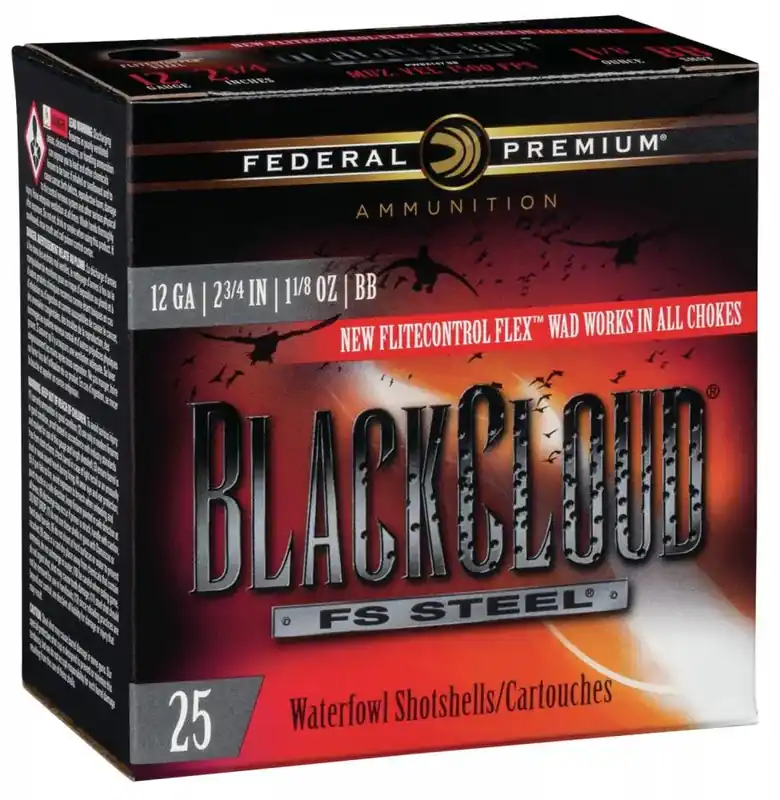 Federal PWBX147BB Black Cloud FS Steel 12 Gauge 2.75 1 1/8 oz BB Shot 25 Round Box