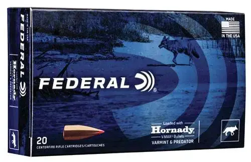 Federal V204VM32 Varmint & Predator 204 Ruger 32 gr Hornady V-Max (VMX) 20 Round Box