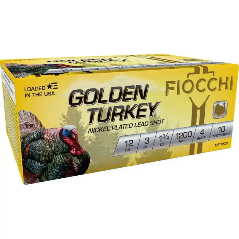 Fiocchi 123TRKC4 Golden Turkey 12 Gauge 3 1 3/4 oz 4 Shot 10 Round Box