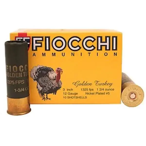 Fiocchi 123TRKC5 Golden Turkey 12 Gauge 3 1 3/4 oz 5 Shot 10 Round Box