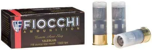 Fiocchi 12LESLUG Aero Low Recoil 12 Gauge 2.75 7/8 oz Rifled Slug Shot 10 Round Box