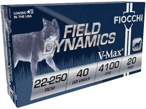 Fiocchi 22250HVB Extrema 22-250 Rem 40 gr V-Max Polymer Tip 20 Round Box
