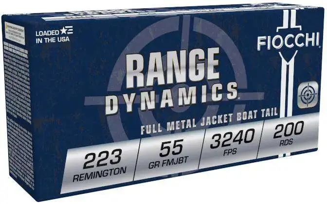 FIOCCHI RANGE DYNAMICS AMO 223 REM 55GR FMJBT 200-RD ( 5 BOXES PER CASE )