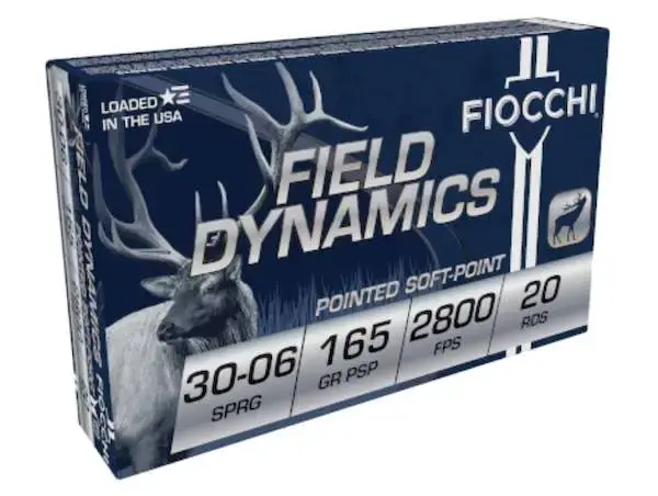 Fiocchi 3006C Shooting Dynamics 30-06 Springfield 165 GR Pointed Soft Point (PSP) 20 Round Box