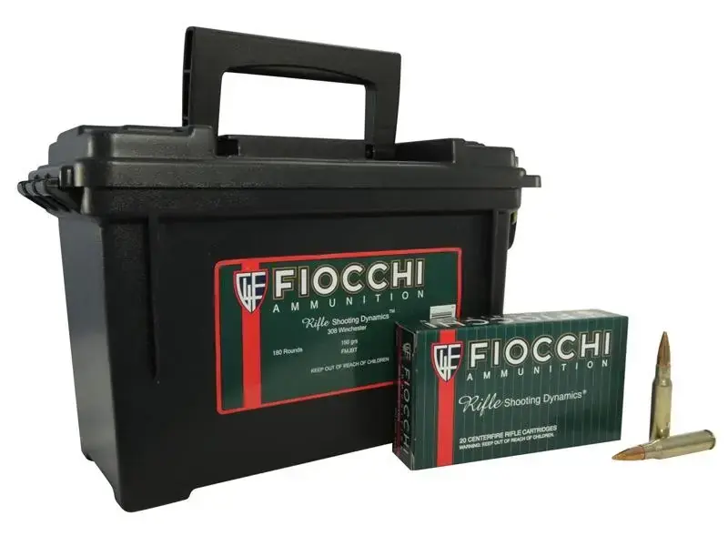 Fiocchi 308FA Shooting Dynamics 308 Win 150 gr Full Metal Jacket Boat Tail (FMJBT) 180 Round Box Plano Box