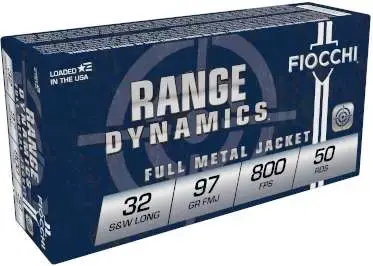 Fiocchi 32SWLA Training Dynamics 32 S&W Long 97 gr Full Metal Jacket (FMJ) 50 Round Box