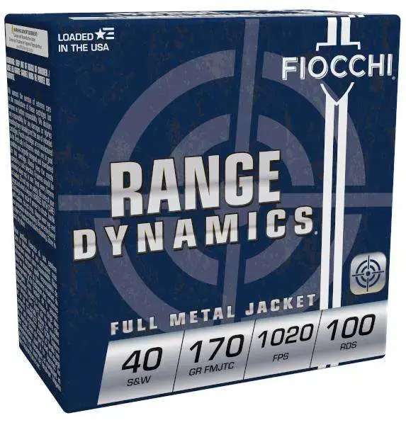 Fiocchi 40ARD100 Range Dynamics 40 S&W 170 gr Full Metal Jacket Truncated-Cone (TCFMJ) 10 Round Box