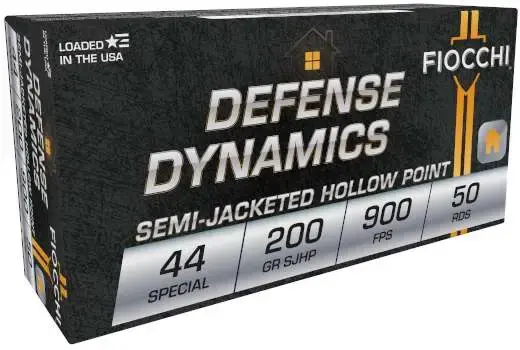 Fiocchi 44SA500 Defense Dynamics 44 Spec 200 gr Semi-Jacketed Hollow Point (SJHP) 50 Round Box