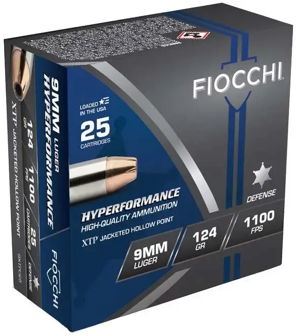 Fiocchi 9XTPC25 Extrema 9mm Luger 124 gr XTP Hollow Point 25 Round Box