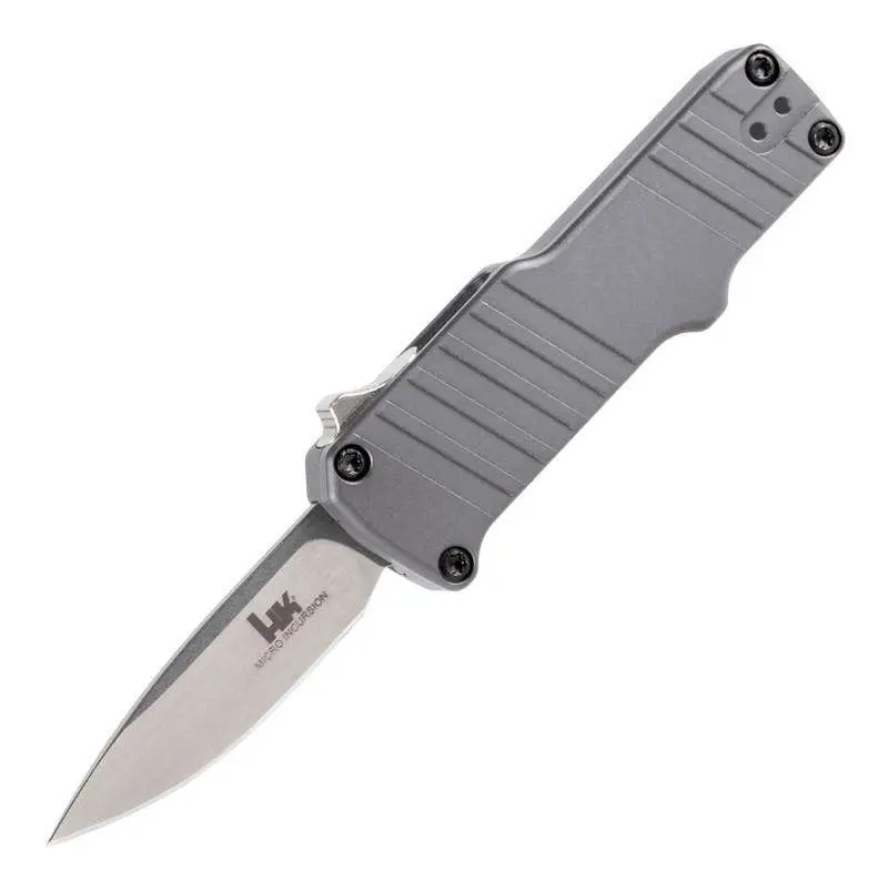 HK MICRO 1.95IN AUTO CLIP POINT BLDE GRY