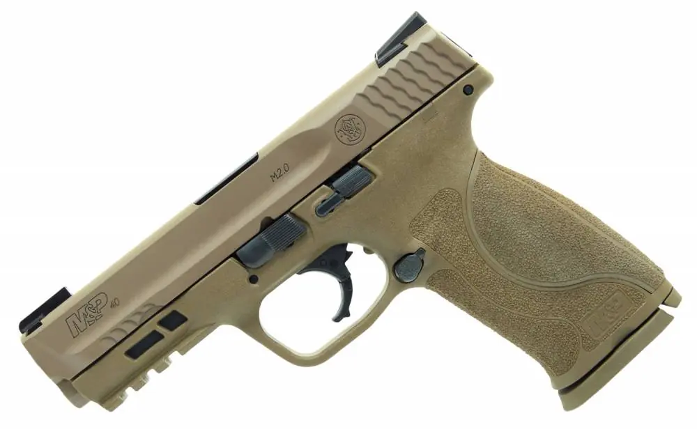 Smith & Wesson 11768 M&P 40 Shield M2.0 40 S&W 4.25" 15+1 FDE Armornite Stainless Steel, FDE Interchangeable Backstrap Grip