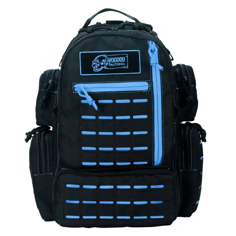 VOODOO TACTICAL MINI TOBAGO PACK WITH DIE CUT MOLLE (BLACK WITH BLUE)