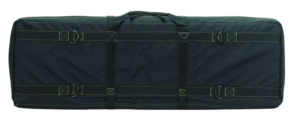 VOODOO TACTICAL 36" PADDED WEAPONS CASE WITH DIE CUT MOLLE(BLACK WITH COYOTE)