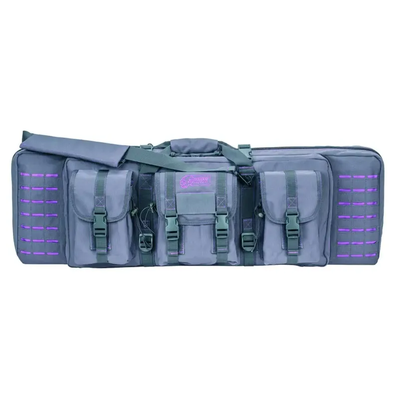 VOODOO TACTICAL 36" PADDED WEAPONS CASE WITH DIE CUT MOLLE (GRAY WITH PINK)