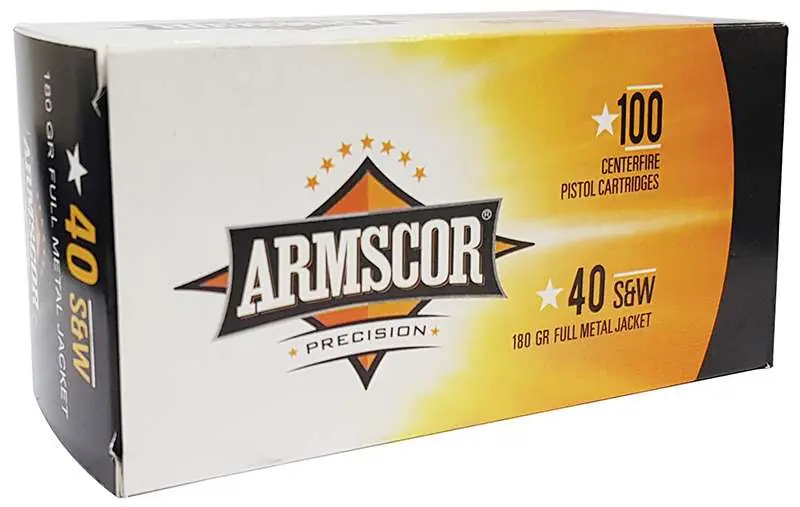 Armscor 50316 Pistol Value Pack 40 S&W 180 gr Full Metal Jacket (FMJ) Value Pack 100 Round Box