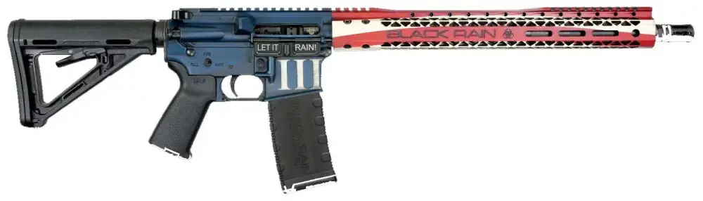 BLACK RAIN PATRIOT RIA 300BLK 16IN M4 PROFILE BBL 12IN MLOK HYBRID HNDGUARD BETSY ROSS FLAG 30RD MAG
