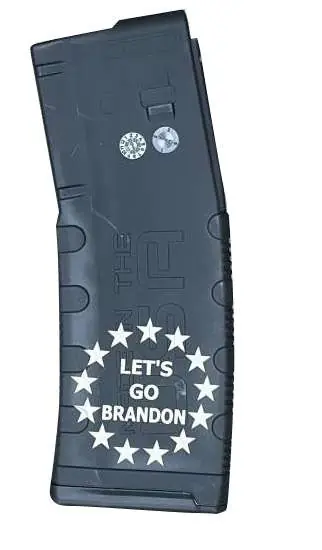 BLACK RAIN LASER ETCHED MAGAZINES 30RD LET'S GO BRANDON W/ CIRCLE OF STARS