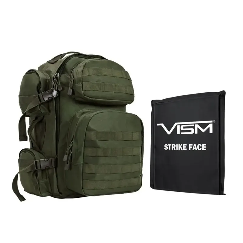 NCSTAR TACTICAL BACKPACK OD GREEN 6 POCKETS W/ 10'"X2" SOFT BALLISTIC PANEL