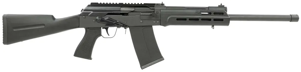 SDS Imports S12 S12 12 Gauge 3" 19" Threaded Barrel 5+1 Black Metal Finish Black Polymer Fixed Stock (Saiga Mag)
