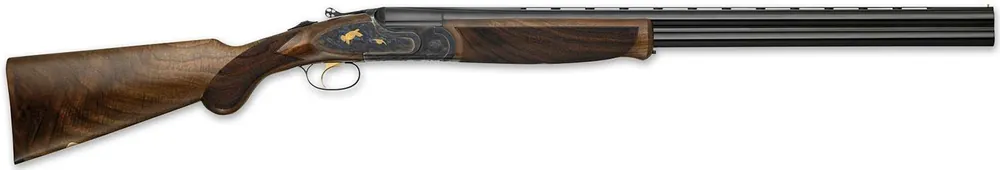 F.A.I.R. FR-JBPRTG-1628 Jubilee Prestige 16 Gauge with 28" Barrel, 2.75" Chamber, 2rd Capacity, Chrome Metal Finish & Walnut Fixed Stock, Gold Trigger Ambidextrous Hand Includes Hard Case