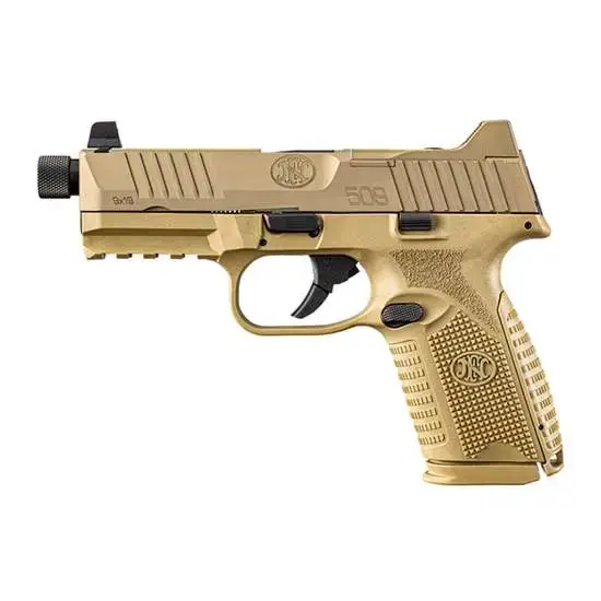 FN 509 Midsize Tactical 9mm Luger 4.50" Threaded Barrel 10+1, FDE, No Manual Safety, Optics Ready