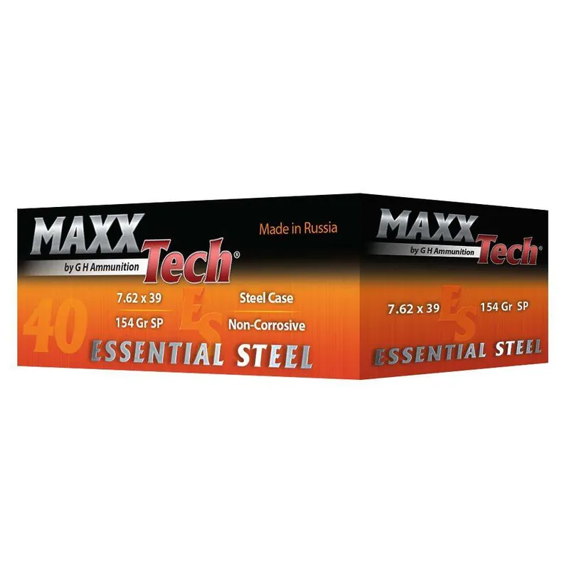 MAXXTECH ESSENTIAL STEEL 7.62X39 154GR SP 1000 RD CASE
