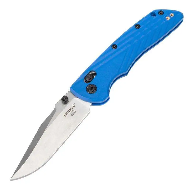 Deka 3.25" ABLE Lock Folder - Clip Point Blade Tumble Finish - Polymer Frame - Blue