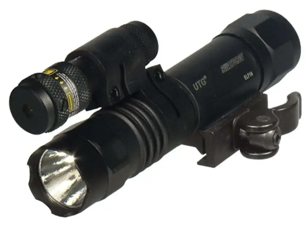 UTG WEAPON LIGHT LED QD MOUNT ADJ RED LASER