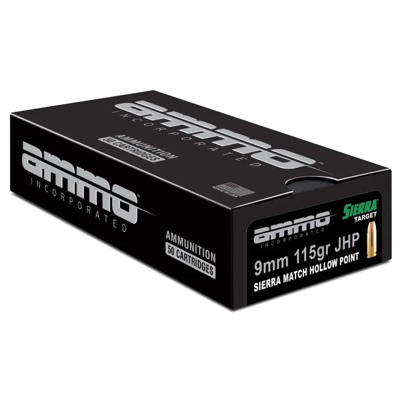 AMMO INC 9 MM 115 GR JHP 50 RNDS