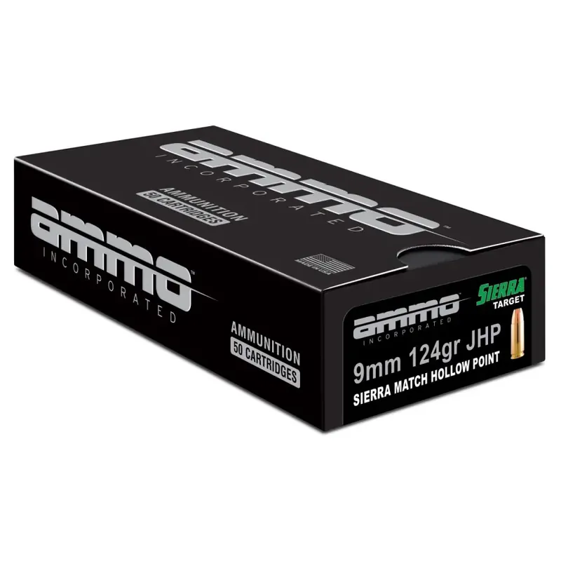 AMMO INC 9MM 124 GR JHP 50 RNDS