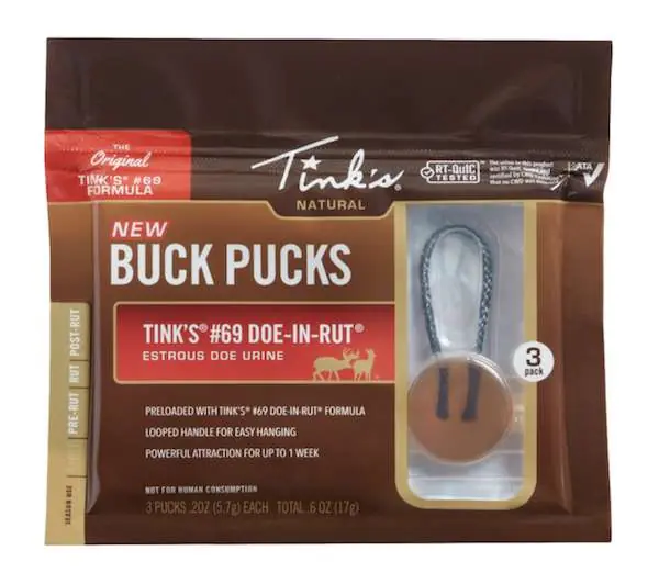 TINKS DEER LURE #69 DOE-IN-RUT BUCK PUCKS SCENT HANGER 3PK