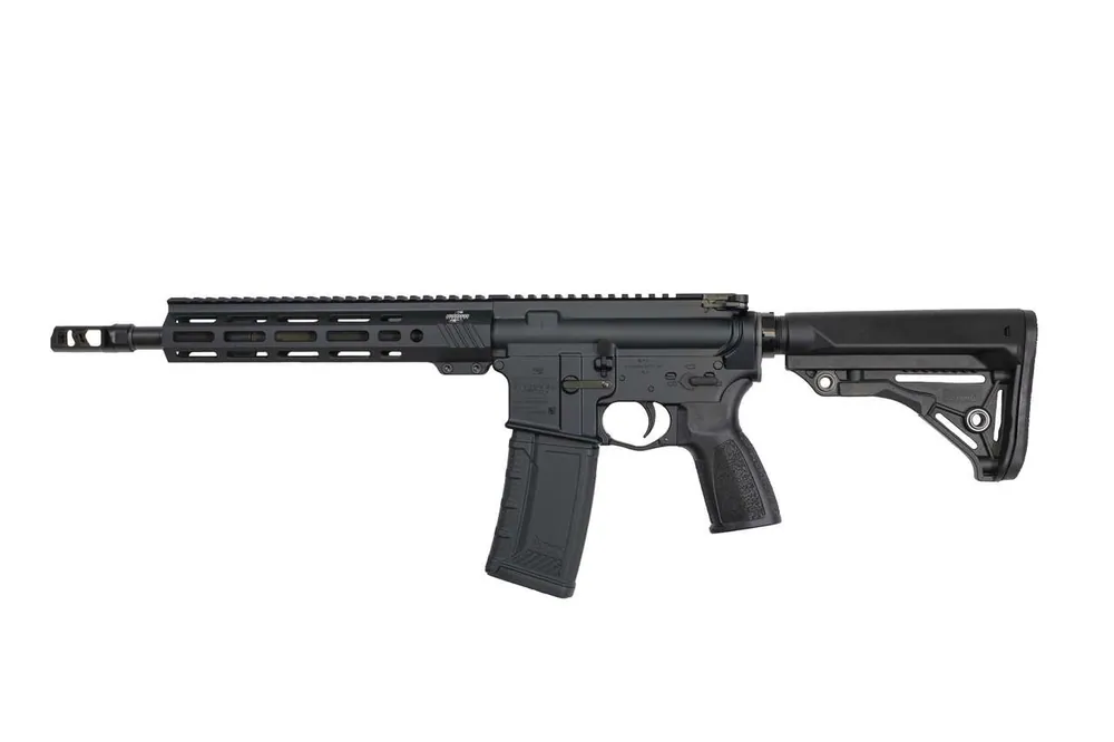 Bushmaster Bravo Zulu AR SBR - Black | 5.56NATO | 11.5" Barrel | 10" BFI Free Float M-LOK Rail | THRIL Buttstock, Pistol Grip & Mag | Snake Charmer Muzzle Brake