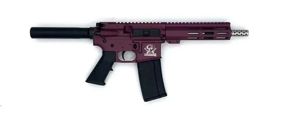 GLFA AR15 Pistol - Black Cherry | .223 Wylde | 7.5" Heavy Stainless Steel Barrel | 7" M-LOK Handguard