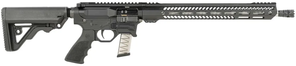 Rock River Arms BT91700V1 LAR-BT9G R9 Competition 9mm Luger 16" Stainless Barrel, Optic Ready, Overall Black, NSP-2 Carbine Stock & Hogue Rubber Grip Right Hand